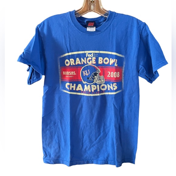 Step Ahead Sportswear 2008 Jayhawk Orange Bowl Football Win Tee Unisex Small - Picture 1 of 5